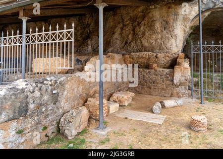 Nationales Archäologisches Museum und das archäologische Gebiet von Sperlonga, Villa von Tiberius, Latium, Italien, Europa Stockfoto