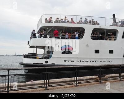 Bild der Liberty Ferry in New York. Stockfoto