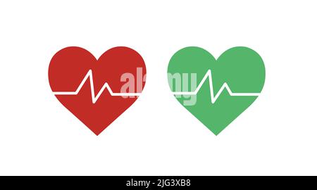 Symbol für Herz und Rettungsleine eingestellt. Bearbeitbarer Illustrationssatz Stock Vektor