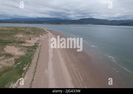 Inch Beach Dingle Peninsula Ireland Drohne Luftaufnahme Stockfoto