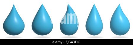 3D Wassertropfensymbole eingestellt. Vektorgrafik Stock Vektor