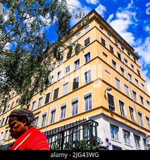 La Croix-Rousse, eine Ballade auf dem Fußweg der Flora Triistan, Lyon, Frankreich Stockfoto