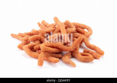 Würziger Integralgrissini. Integrierte Sticks mit Pfeffer und Buchweizen. Nahaufnahme. Stockfoto