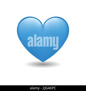 Herz Liebe Emoji Symbol Objekt Symbol Verlauf Vektor Kunst Design Cartoon Isoliert Hintergrund. Blaues Herz Emoji Vektor Symbol der Liebe. Stock Vektor
