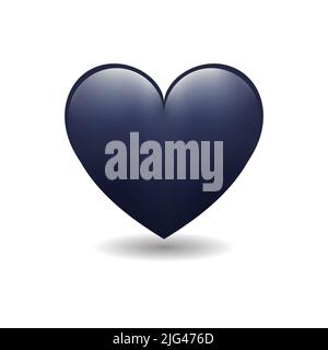 Herz Liebe Emoji Symbol Objekt Symbol Verlauf Vektor Kunst Design Cartoon Isoliert Hintergrund. Schwarzes Herz Emoji Vektor Symbol der Liebe. Stock Vektor