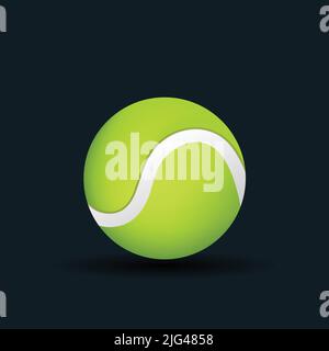 Tennis Ball Vektor Emoji Illustration. 3D Cartoon Style Ball isoliert auf dem Hintergrund. Stock Vektor