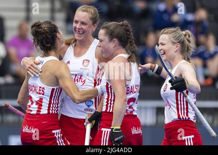 2022-07-07 17:11:54 AMSTERDAM - Giselle Ansley (eng) erzielt 2-0 Punkte während des Spiels zwischen England und China bei der Hockey-Weltmeisterschaft im Wagener-Stadion, am 7. Juli 2022 in Amsterdam. ANP WILLEM VERNES niederlande Out - belgien Out Stockfoto