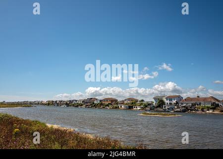 Shoreham-by-Sea, Juli 1. 2022: Widewater Lagoon Stockfoto