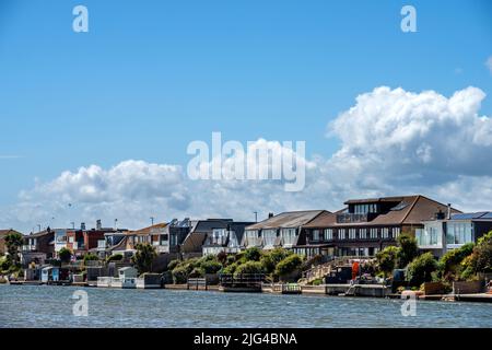 Shoreham-by-Sea, Juli 1. 2022: Widewater Lagoon Stockfoto