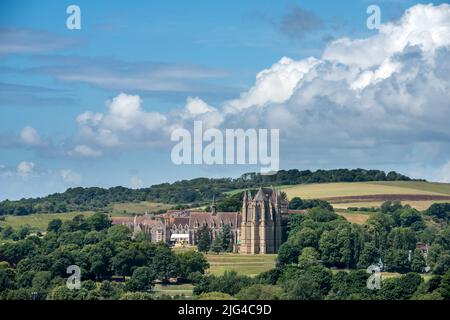 Shoreham-by-Sea, Juli 1. 2022: Lancing College und die Kapelle Stockfoto