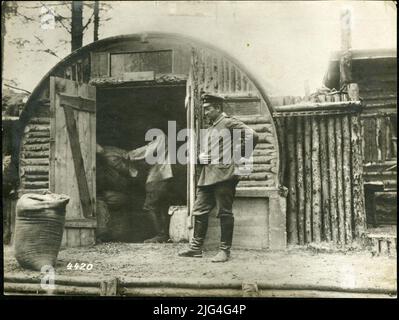 In deutscher Position an der Ostfront Stockfoto