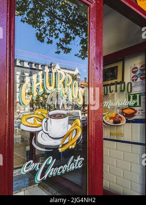 Eine typische Taverne im Zentrum von Madrid. Madrid, Spanien. Stockfoto