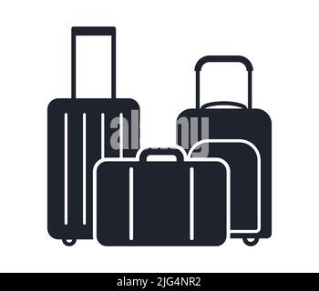 Reisetaschen Gepäck Koffer und portmanteau Symbol Vektor Illustration Symbol Stock Vektor