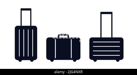Reisetaschen Gepäck Koffer und portmanteau Symbole Vektor Illustration Symbol Stock Vektor