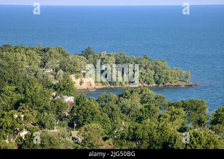 Lake Erie Shoreline mit Lakewood Park. Stockfoto