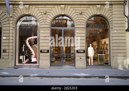 Fendi Laden in der Via de' Tornabuoni Florenz Italien Stockfoto