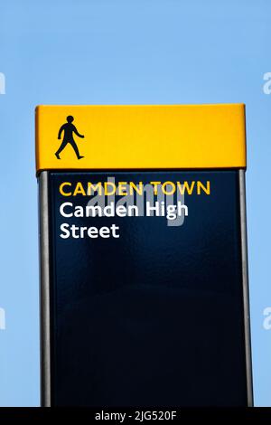 London Straße Zeichen, Camden High Street, Stadtteil Camden Stockfoto