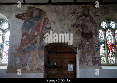 Blick in und um St. Breaca Parish Church in Breage, Helston, Cornwall Stockfoto