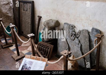 Blick in und um St. Breaca Parish Church in Breage, Helston, Cornwall Stockfoto