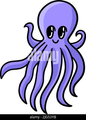 Octopus Cartoon Farbige Clipart Illustration Stock Vektor