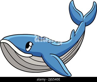 Whale Farbige Cartoon Farbige Cliparte Stock Vektor