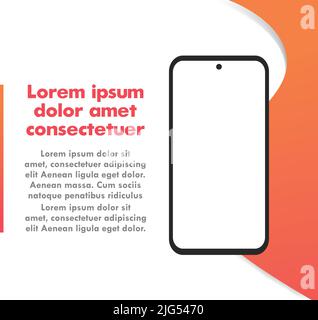 Leere Social Media Post Mockup-Vorlage Modernes Smartphone Gradient Isoliert Für Shopping Promotion Werbung Präsentation Web-Ankündigung Stock Vektor