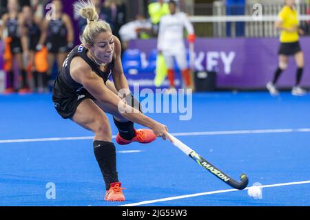 AMSTERDAM - Alex Lukin (NZL) während des Spiels zwischen Indien und Neuseeland bei den World Hockey Championships im Wagener Stadium, am 7. Juli 2022 in Amsterdam, Niederlande. ANP WILLEM VERNES Stockfoto