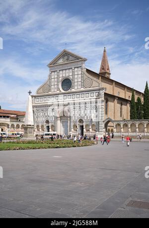 Außenfassade der Basilica Santa Maria Novella Kirche in Florenz Italien Stockfoto