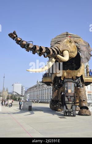 Mechanischer Elefant in Nantes, Frankreich Stockfoto