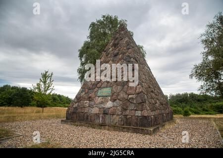 Bülow-Pyramide, zur Erinnerung an die Schlacht bei Großbeeren gegen die napoleonischen Truppen am 23. August 1813, Großbeeren, Deutschland Stockfoto