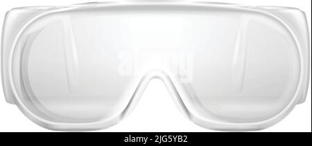 Realistisches Symbol der Schutzbrille aus Kunststoff auf weißem Hintergrund Vektorgrafik Stock Vektor