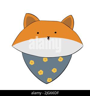 Fuchs in einem coolen Schal in einer Blume Stock Vektor