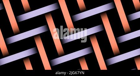 Heller mehrfarbiger Korbhintergrund. Geometrisches Nahtmuster Stockfoto