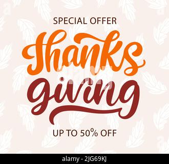 Thanksgiving Day Sale – Banner-Vorlage Stock Vektor