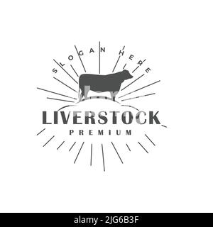 Vintage Angus Logo Klassischer Eleganter Stil Beef Label Template Emblem Design Stock Vektor