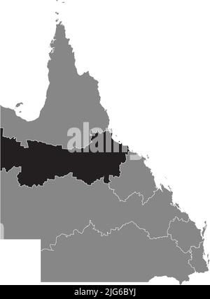 Locator Karte der REGION NORTH, QUEENSLAND Stock Vektor