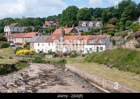 In ganz Großbritannien - Sandsend Beach, North Yorkshire, Großbritannien Stockfoto