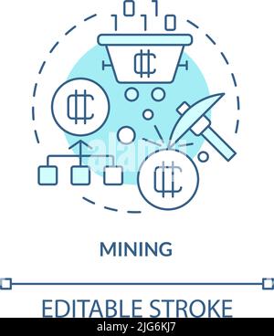 Symbol für das Konzept „Mining Turquoise“ Stock Vektor