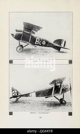 Deutsch ' Albatross ' [top] Deutsch 'Halberstadt' Flugzeuge aus dem Ersten Weltkrieg aus dem Buch ' Aviation in Canada, 1917-1918 ' von Alan Sullivan, Erscheinungsdatum 1919 Herausgeber Toronto, Can., gedruckt bei Rous & Mann Limited Stockfoto