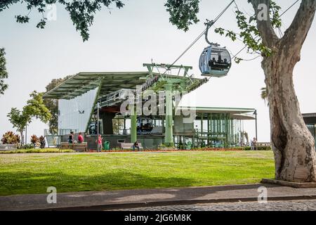 Seilbahn von Madeira, Funchal nach Monte. Stockfoto