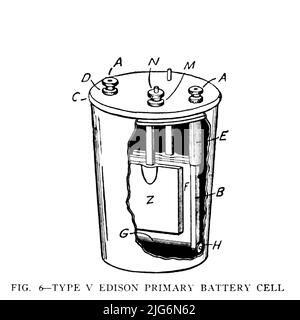 EDISON PRIMÄRBATTERIE TYP V aus dem „ Military Signal Corps Manual “ von James Andrew White, Erscheinungsdatum 1918 Herausgeber New York : Wireless Press, inc Stockfoto