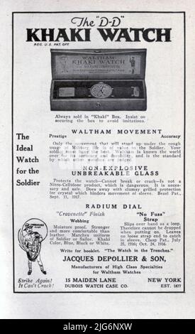 Khaki Watches Classified Ads, 1918 aus dem ' Military Signal Corps manual ' von James Andrew White, Erscheinungsdatum 1918 Herausgeber New York : Wireless Press, inc Stockfoto