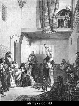 'Zigeuneränzer; Notizen zu Albanien', 1875. Aus, 'Illustrated Travels' von H.W. Bates. [Cassell, Petter, and Galpin, c1880, London] Belle Sauvage Works.London E.C. Stockfoto