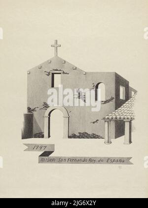 Mision San Fernando Rey de Espana, 1953/1942. Stockfoto