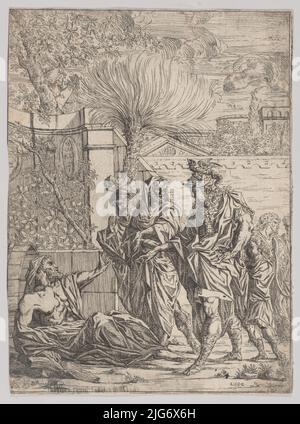 Alexander der große Begegnung Diogenes, ca. 1580-1640. Stockfoto