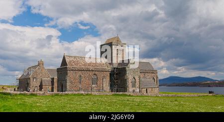 Abtei Iona aus dem Süden, Insel Iona, Innere Hebriden Stockfoto