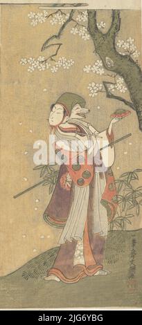 An Actor in the Fox Dance from the Drama, "The Thousand Cherry Trees", 1723-1792. Stockfoto