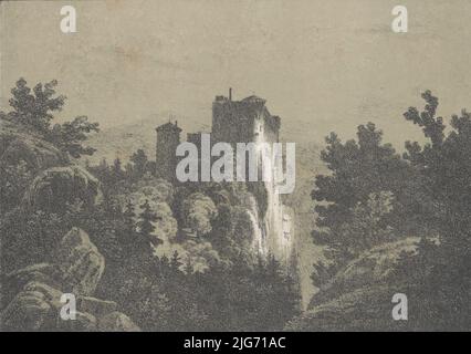 Ruinen einer Burg, ca. 1827. Stockfoto