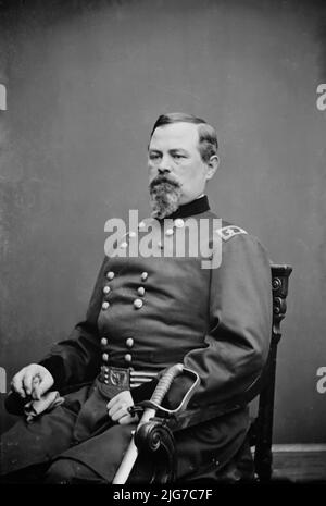 General Irvin McDowell, zwischen 1855 und 1865. [Offizier der Union Army während des amerikanischen Bürgerkrieges: Verantwortlich gemacht für den Beitrag zur Niederlage der US-Truppen beim zweiten Battle of Bull Run]. Stockfoto