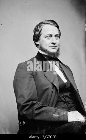 Hon. Clement Laird Vallandigham aus Ohio, zwischen 1855 und 1865. [Politiker und Anwalt: Von einem US-Militärgericht verurteilt, weil es öffentlich Widerstand gegen den Bürgerkrieg geäußert und in die Konföderierten Staaten von Amerika verbannt hat. Starb, nachdem er sich versehentlich mit einer Pistole in den Bauch geschossen hatte, während er einen Kunden in einem Mordfall verteidigte]. Stockfoto